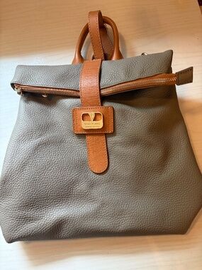 Valentina | Bags | Valentina Taupe Gray Leather Backpack  display picture 1
